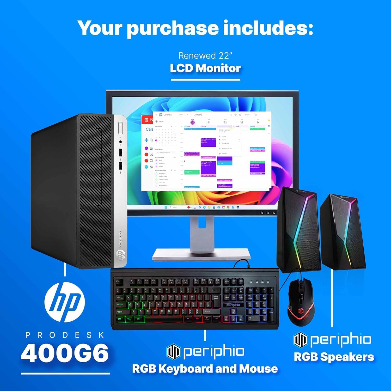 Dell Refurbished Excellent HP ProDesk 400G6 Desktop Computer Hexa