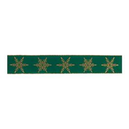 BreeBe - Holiday Snowflake Ribbon (Set of 2) - Green, Gold
