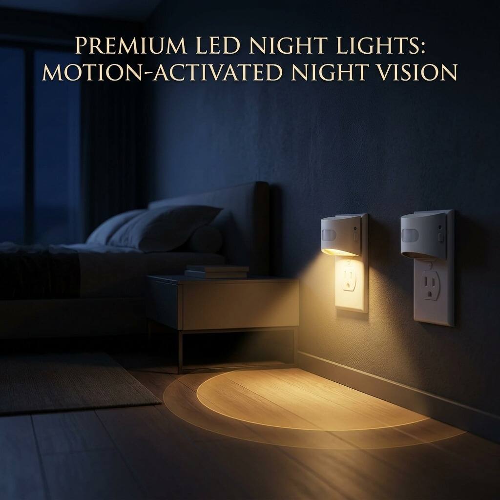 PREMIUM LED NIGHT LIGHTS: MOTION-ACTIVATED NIGHT VISION