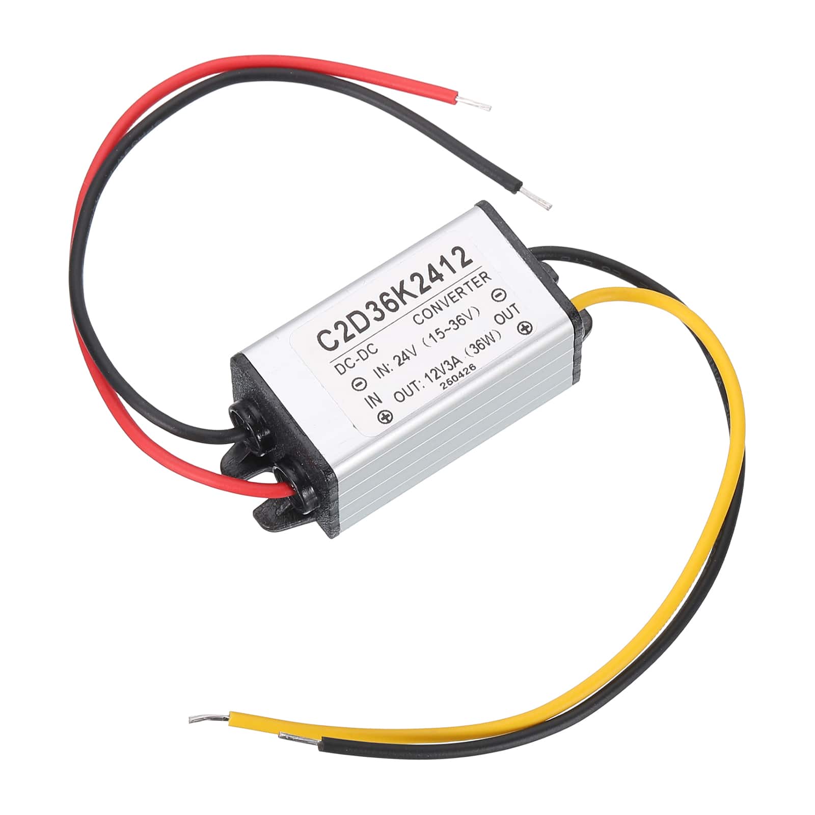 Unique Bargains - DC 24V to 12V 3A 36W Step Down Converter IP67 Waterproof for Car Truck Solar System - White