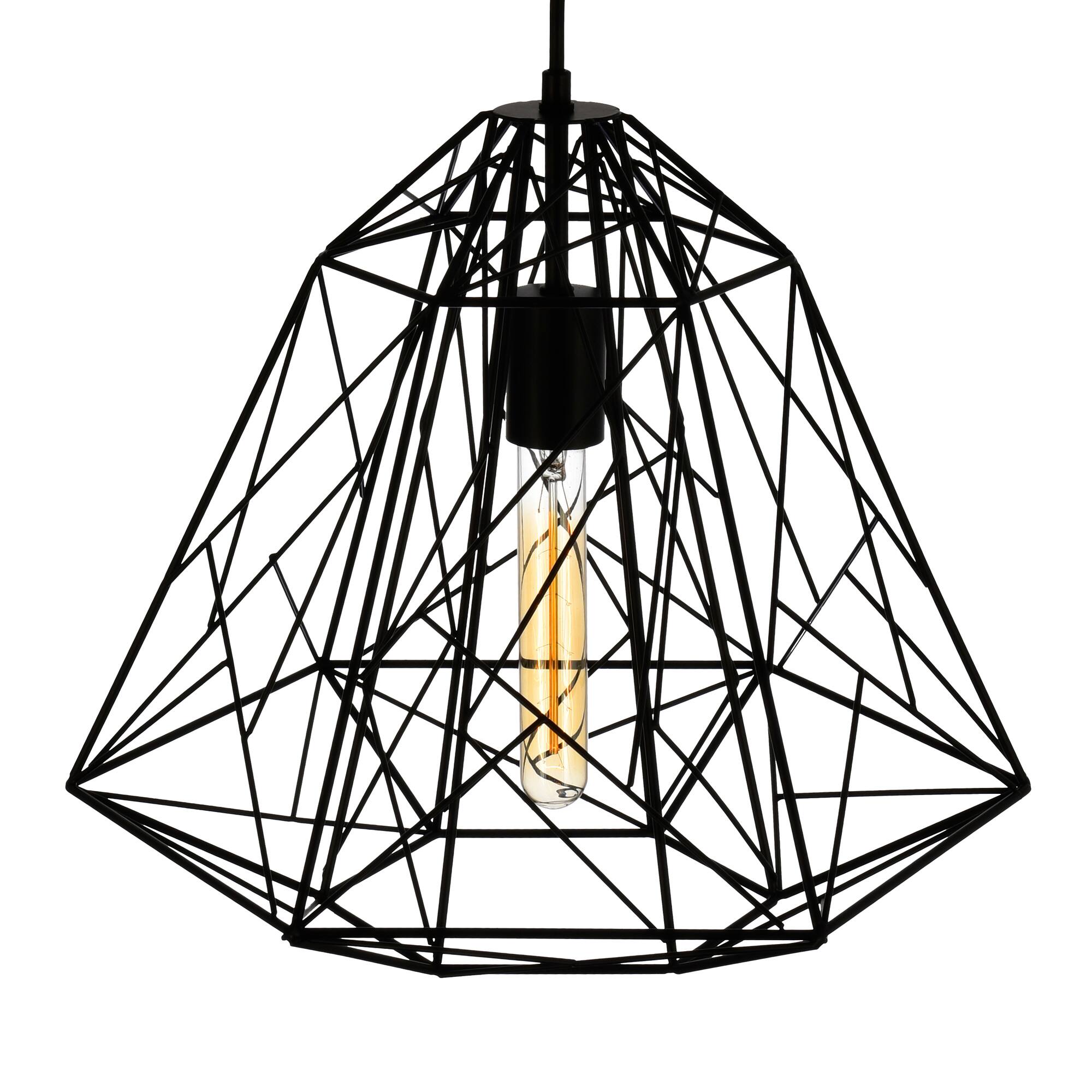 Left. CWI Lighting - Bagheera 1 Light Down Pendant With Black Finish - Black.