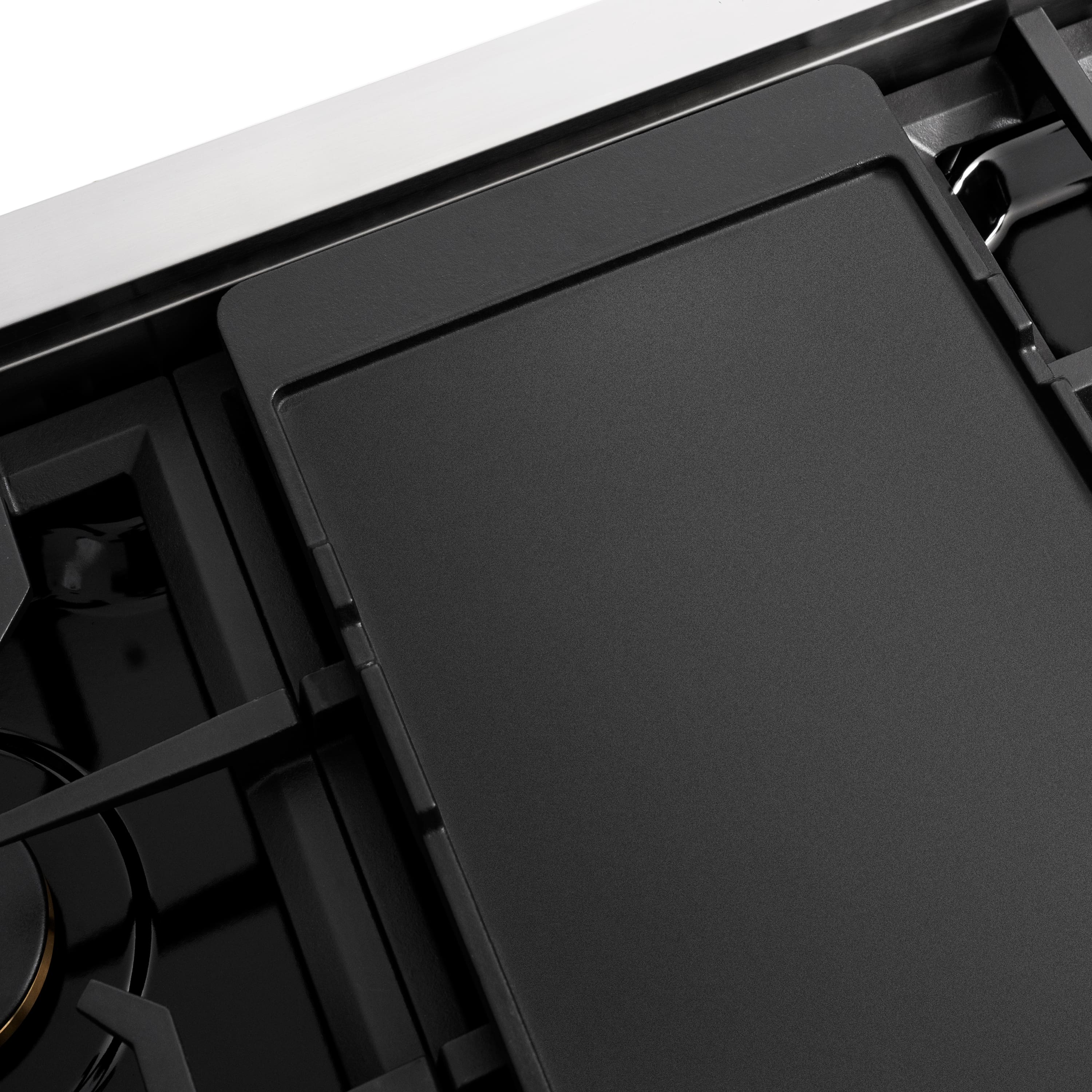 Alt View 13. ZLINE - ZLINE 48 in. Autograph Paramount Gas Rangetop w/ 8 Burners & Champagne Bronze Accents (SRTZ-48-CB) - Stainless Steel.