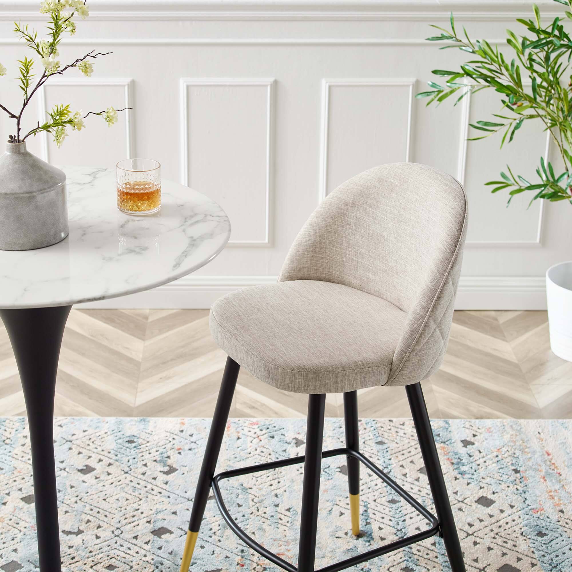 Alt View 1. Modway - Cordial Fabric Bar Stools Set of 2 by Modway - Beige.