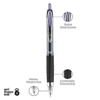 Stylish Metal Accents  
Intense, Vibrant Lines  
Comfortable Textured Grip  
uni Super Ink