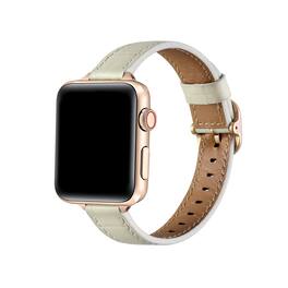 Posh Tech - Carmen Skinny Croc Leather Band for Apple Watch - Cream