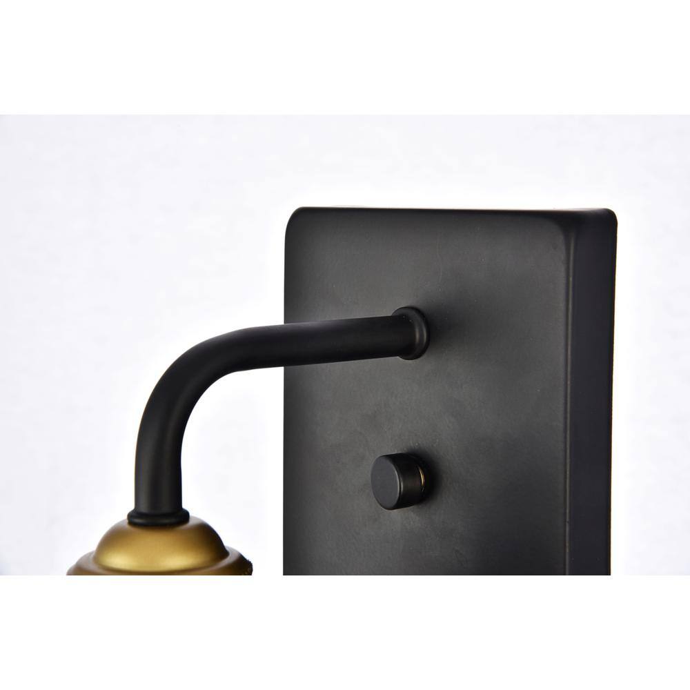Left. Living District - Anders Collection Wall Sconce D7.1 H8.3 Lt:1 Black and Brass Finish - Black And Brass.
