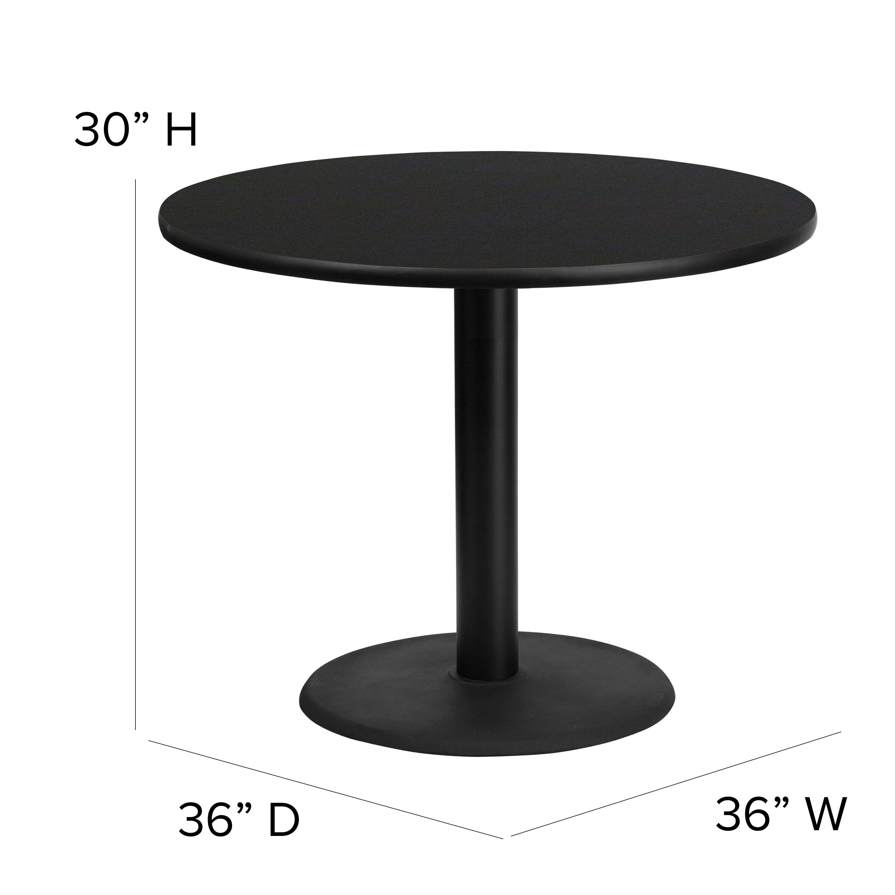 30" H  
36" D  
36" W