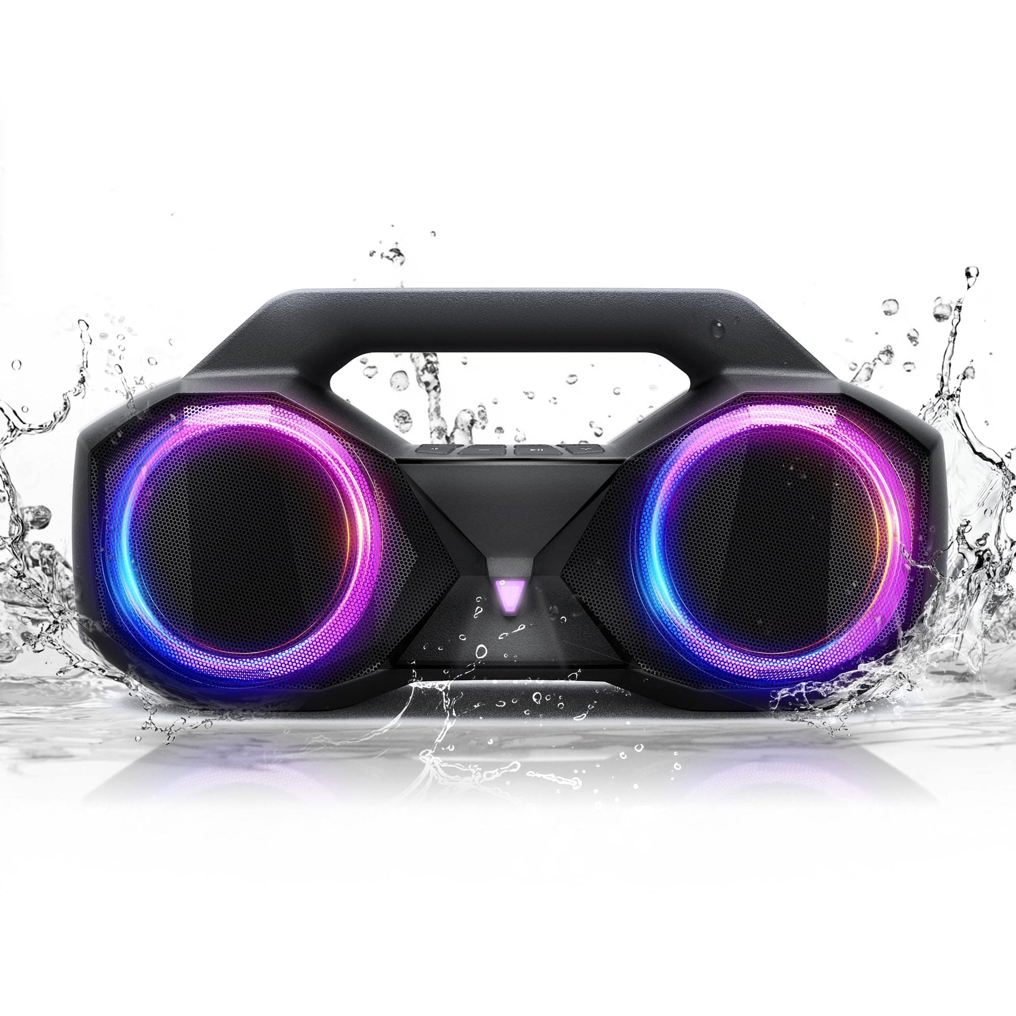 Alchemy Casas - 80w peak loud With Bass 20h Playtime Ipx7 Waterproof Rgb Lights Tws Large Portable Wireless Speakers For - Black