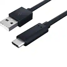 Front. Sanoxy - 2m/ 6 ft USB 2.0 A Male to C Male Cable 480M 3A, Black - Black.
