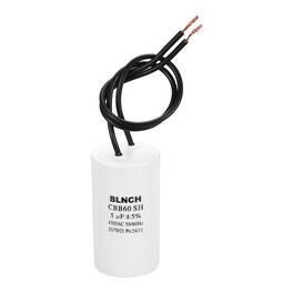 Unique Bargains - 5uF CBB60 Running Capacitor, AC 450V 2 Wire for Air Compressor, Washing Machine, Refrigerator, Air Conditioner - White