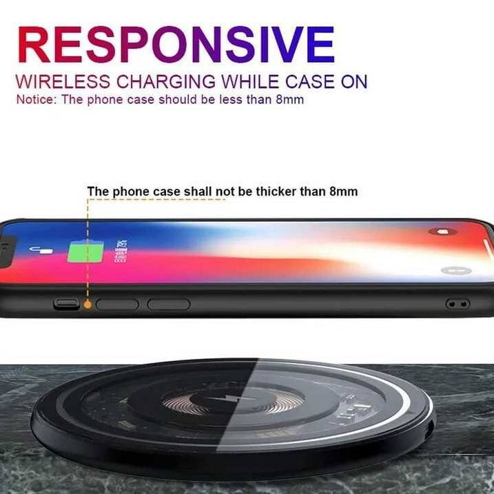 RESPONSIVE  
WIRELESS CHARGING WHILE CASE ON  
Notice: The phone case should be less than 8mm  

The phone case shall not be thicker than 8mm