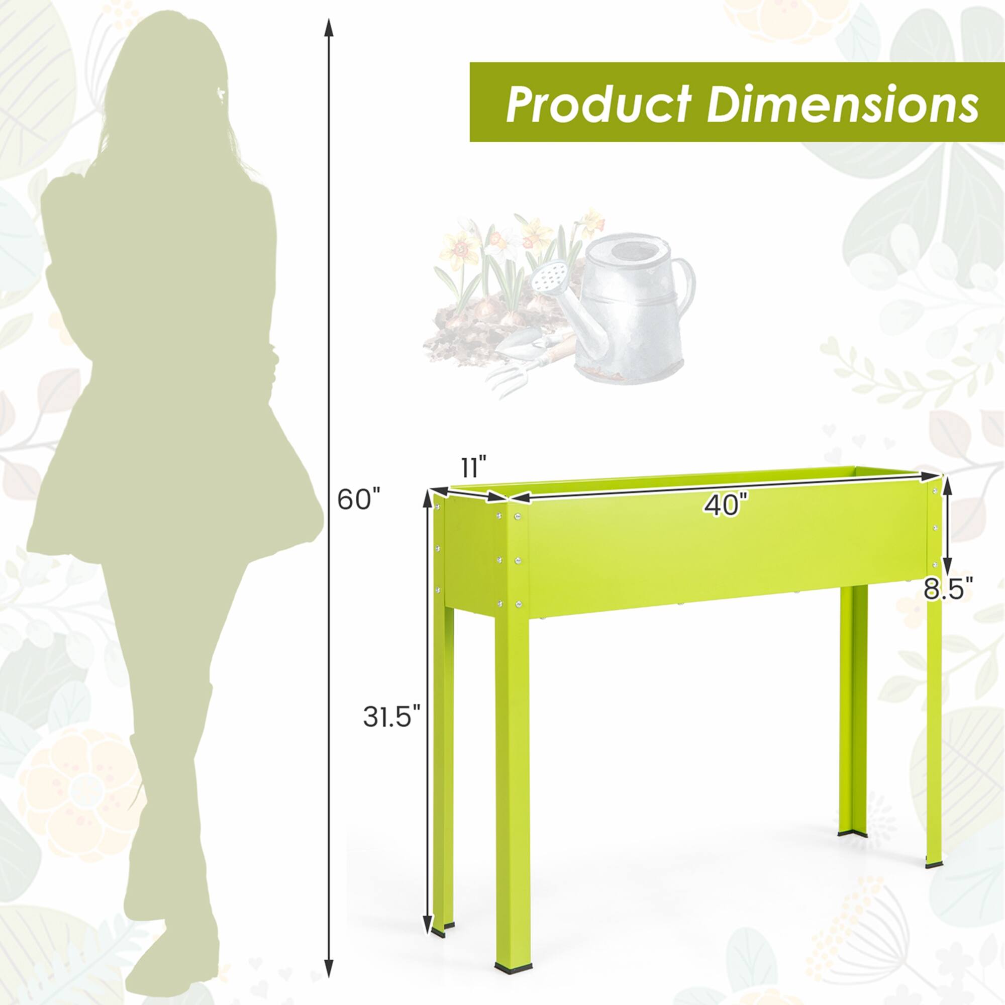 Product Dimensions: 60" x 11" x 40" x 8.5" x 31.5".