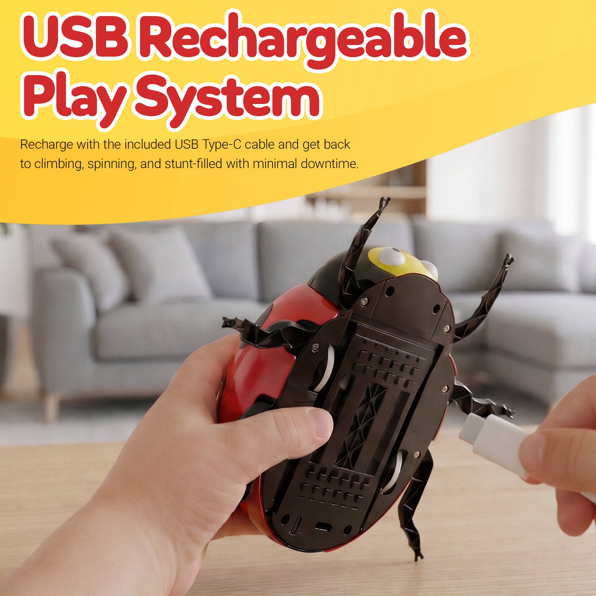 USB Rechargeable Play System

Recharge with the included USB Type-C cable and get back to climbing, spinning, and stunt-filled with minimal downtime.