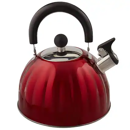 Front. Mr. Coffee - Mr. Coffee Twining 2.1 Quart Pumpkin Tea Kettle in Red - Red.