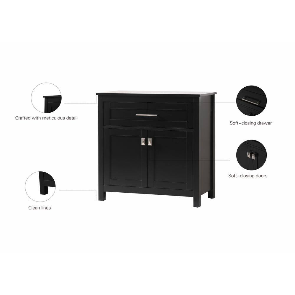 Crafted with meticulous detail  
Soft-closing drawer  
Soft-closing doors  
Clean lines