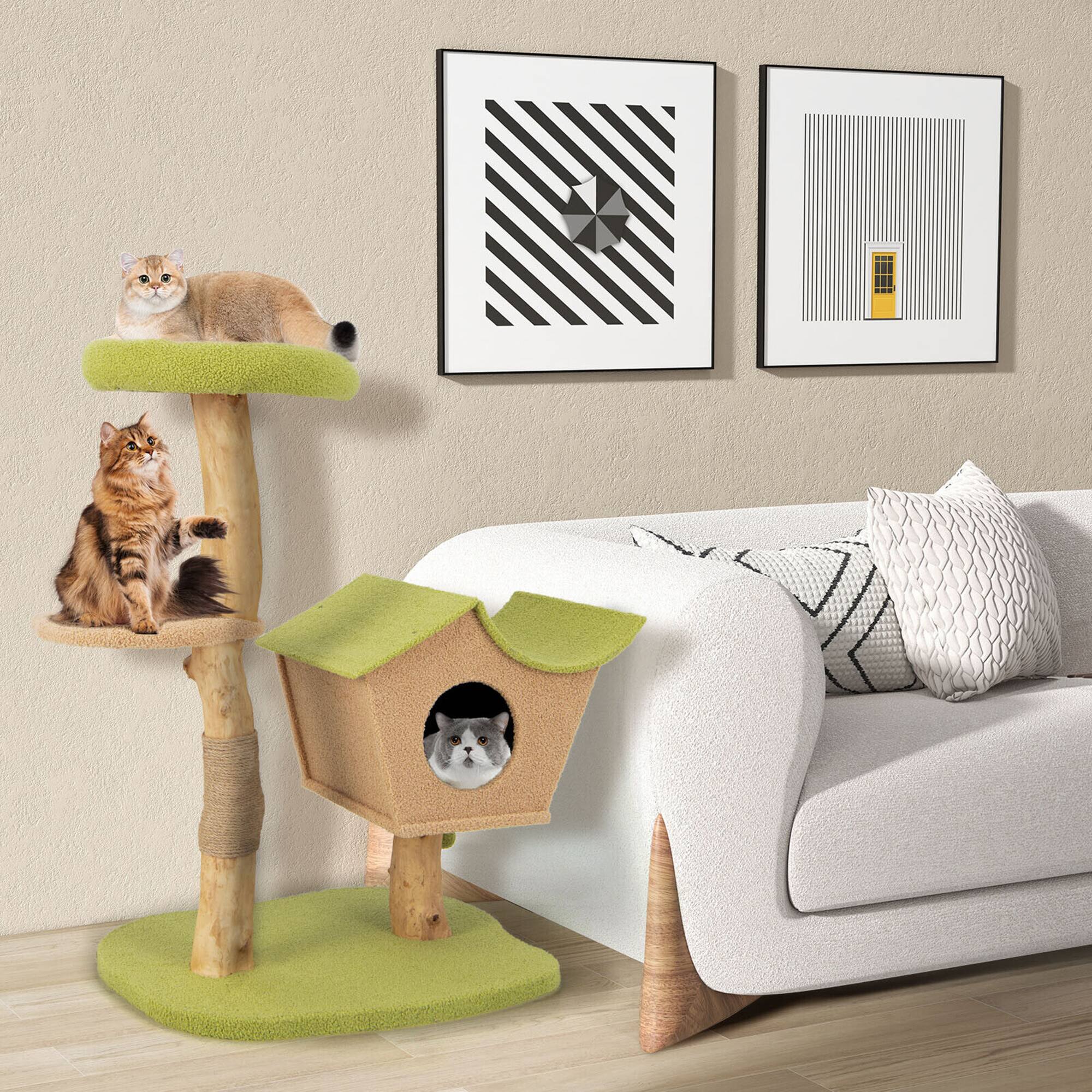 Alt View 2. Gymax - Gymax 43'' Cat Tree w/Padded Top Perch Cat Condo Jumping Platform Balls for Indoor Cats.