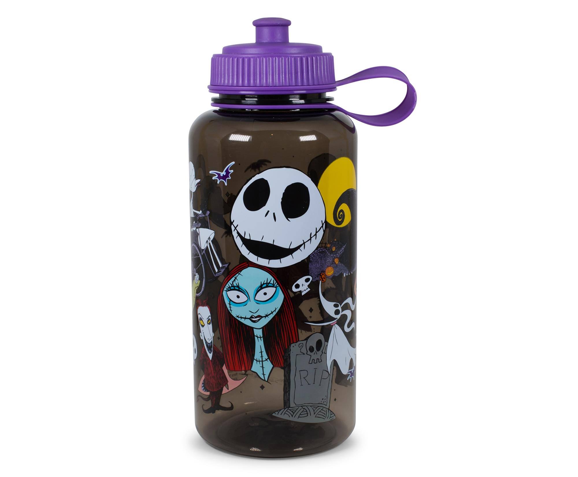 Disney - The Nightmare Before Christmas Plastic Water Bottle | Holds 34 Ounces - Purple