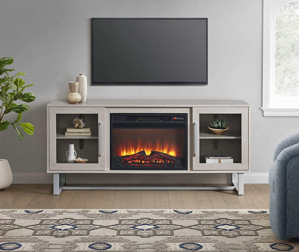 Elements - Estelle Console with 23' Fireplace Insert - Off-White price history on PriceWatchPro