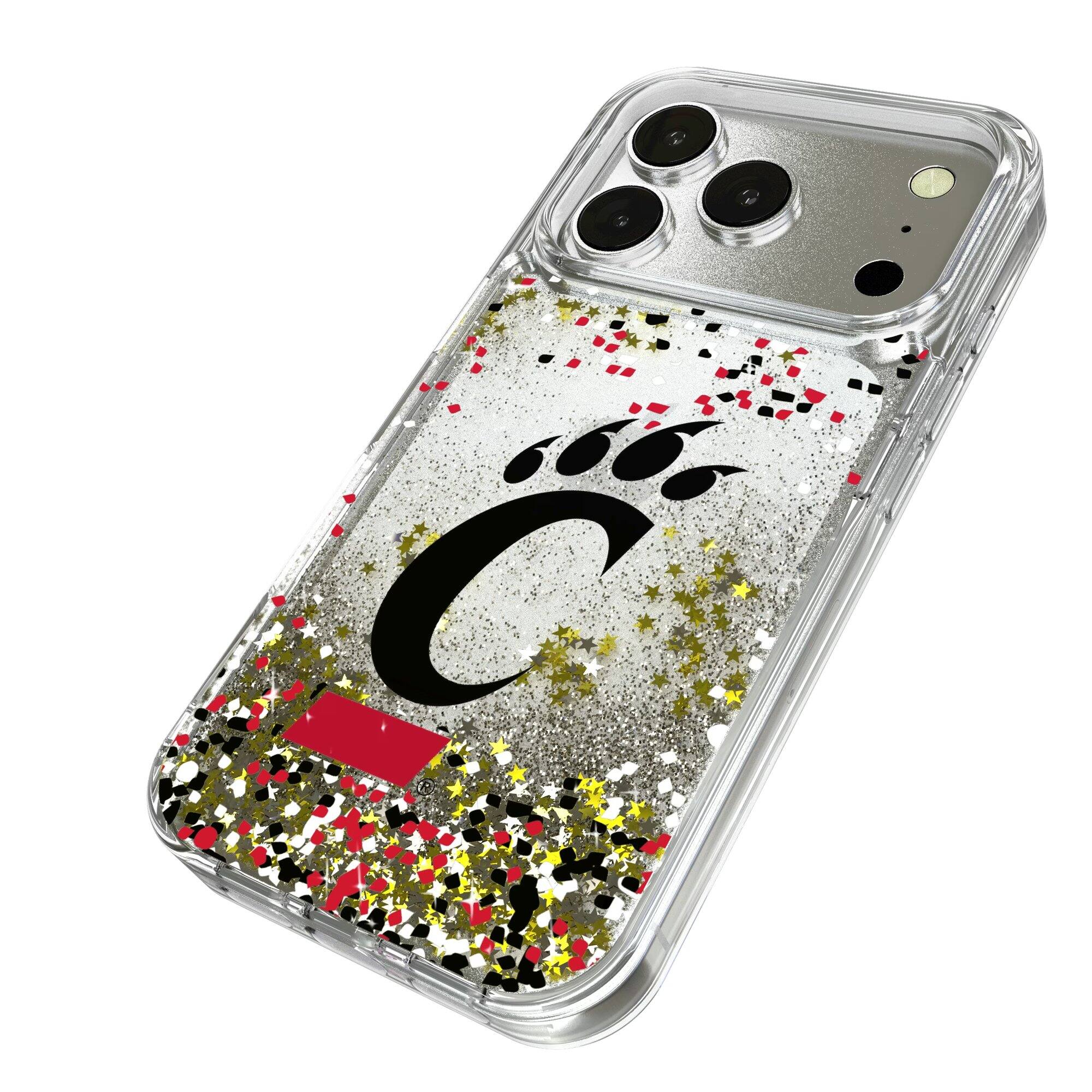 Alt View 1. Keyscaper - Cincinnati Bearcats iPhone Glitter Confetti Design Case - 16 Pro - Multicolor.