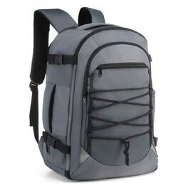 Unique Bargains - Carry on Travel Backpack, Flight Approved Personal Item, Door Lock, USB A/C, Shoe Bag, Fits 16" Laptop - Gray