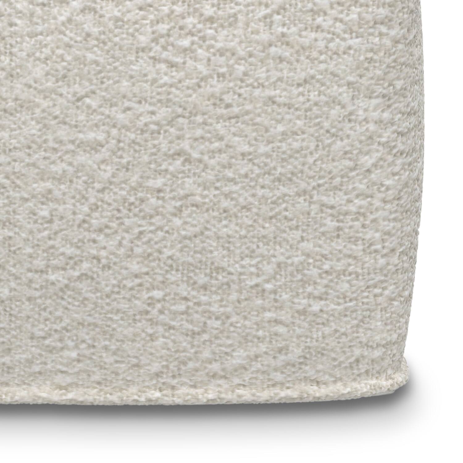 Alt View 6. Simpli Home - Chantal 24 inch Wide Contemporary Pouf in Ivory Boucle Fabric - Ivory.