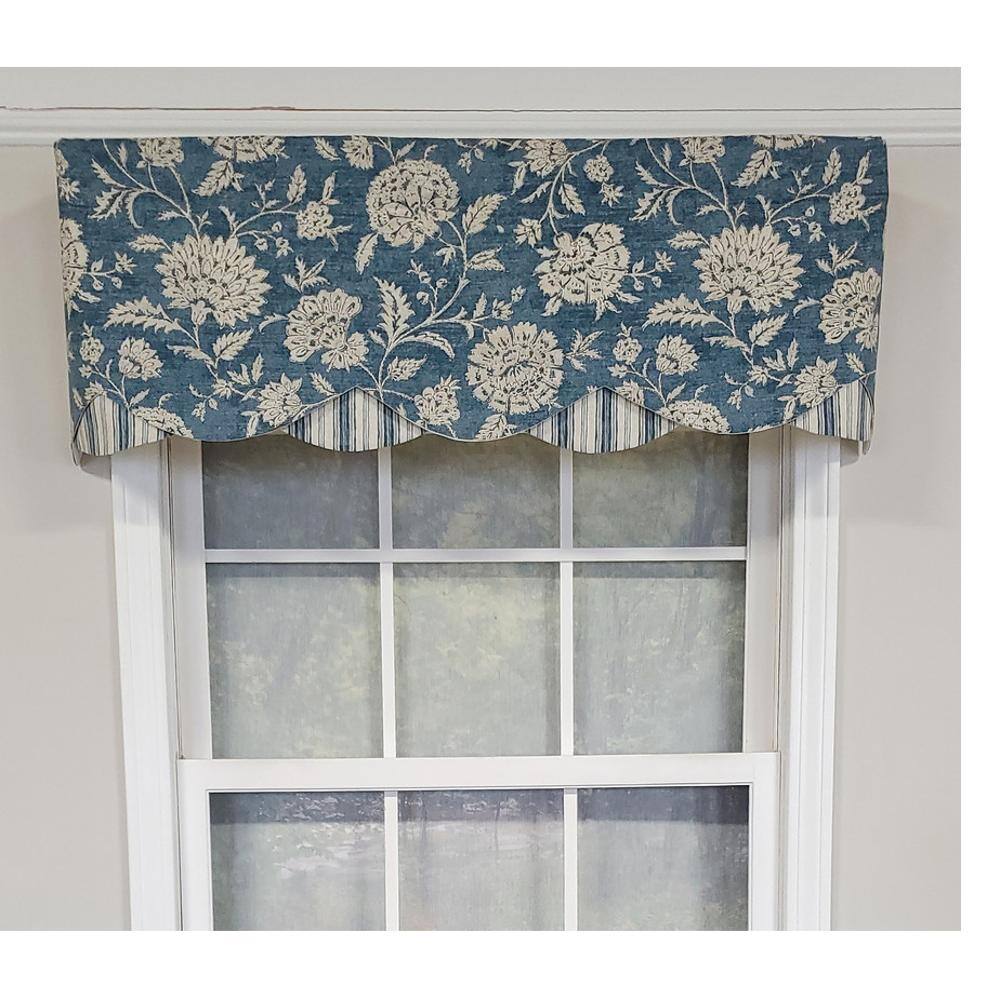 Angle. RLF Home - RLF Home Luxurious Modern Design Classic Basanti Petticoat Style Window Valance 50" x 15" Navy - Navy.