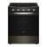 Front. Whirlpool - 5.3 Cu. Ft. Slide-In Gas True Convection Range with Steam Clean and Air Cooking Technology, EZ 2 Lift Grates - Black stainless steel.