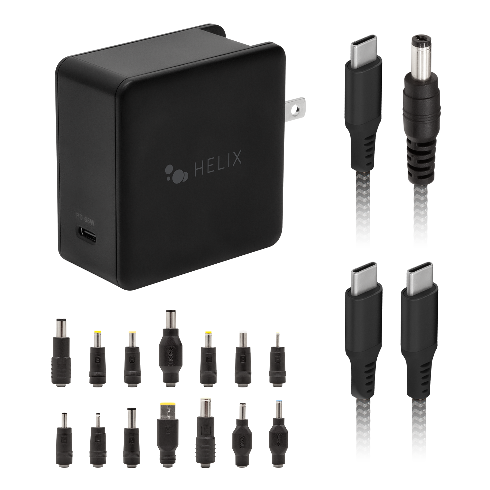 Helix - 67W USB-C Universal Laptop Charger With 14 Adapter Tips