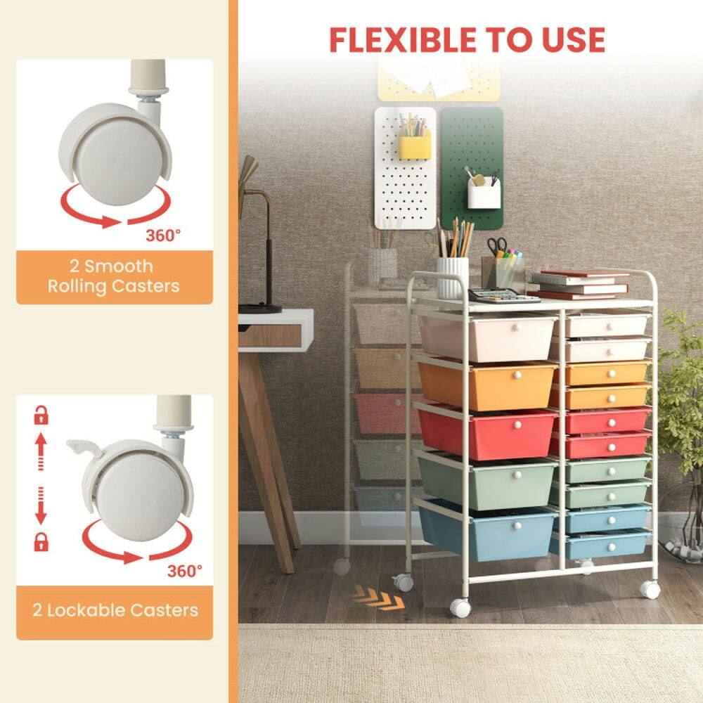 FLEXIBLE TO USE

2 Smooth Rolling Casters

2 Lockable Casters