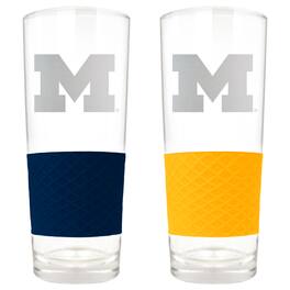 Great American Products - Michigan Wolverines 22oz. Logo Score Pint Glass Two-Piece Set - Multicolor