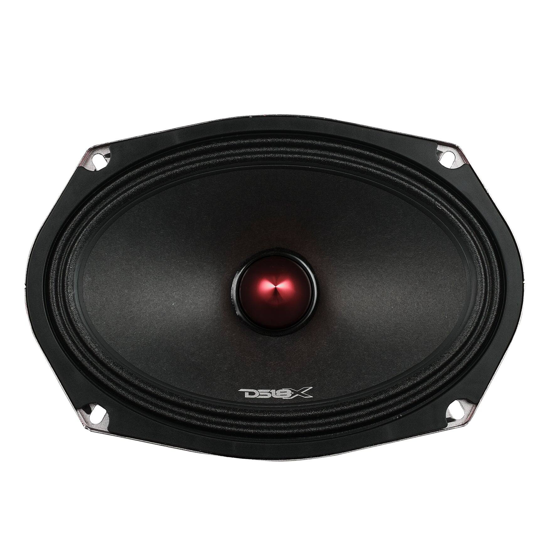 Left. DS18 Audio - PRO-X 6x9" Mid-Range Loudspeaker with Bullet and Grille, 200W RMS 8-Ohm.