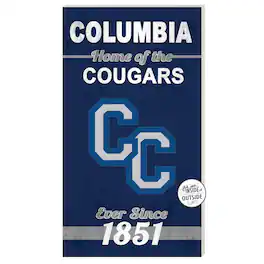 Jardine - Columbia College of Missouri Cougars 11" x 20" Indoor/Outdoor Home Of The Sign - Blue