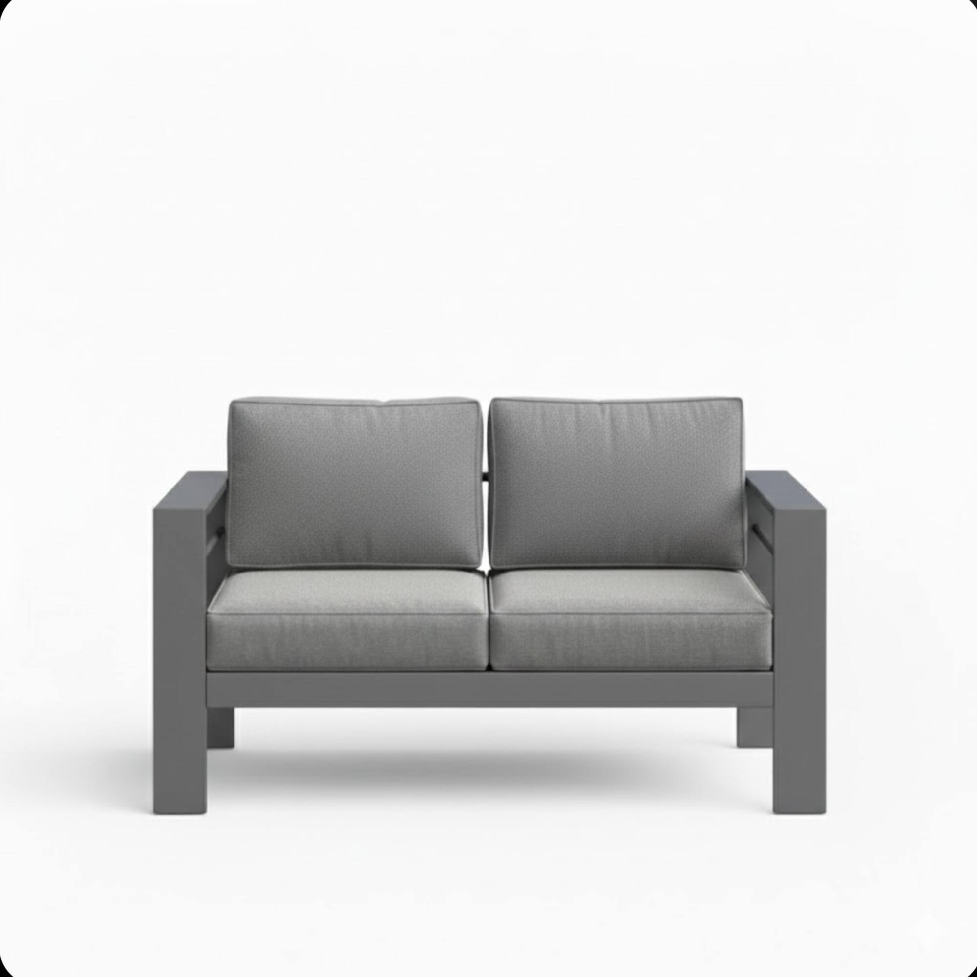 Alt View 5. Mondawe - 52" All-Weather Metal Loveseat Patio Sofa with Cushions - Gray.