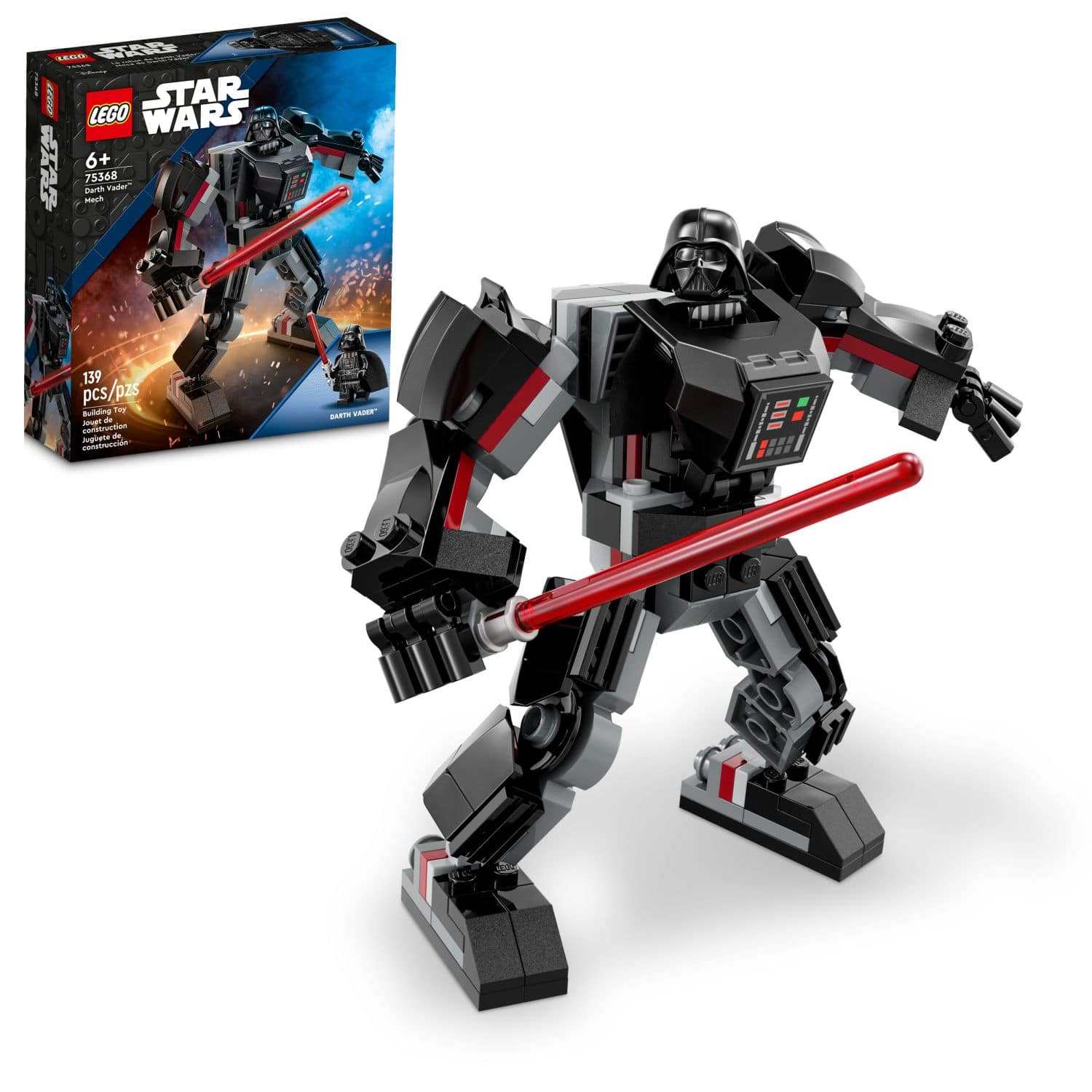 Front Zoom. LEGO - Star Wars Darth Vader Mech 75368.
