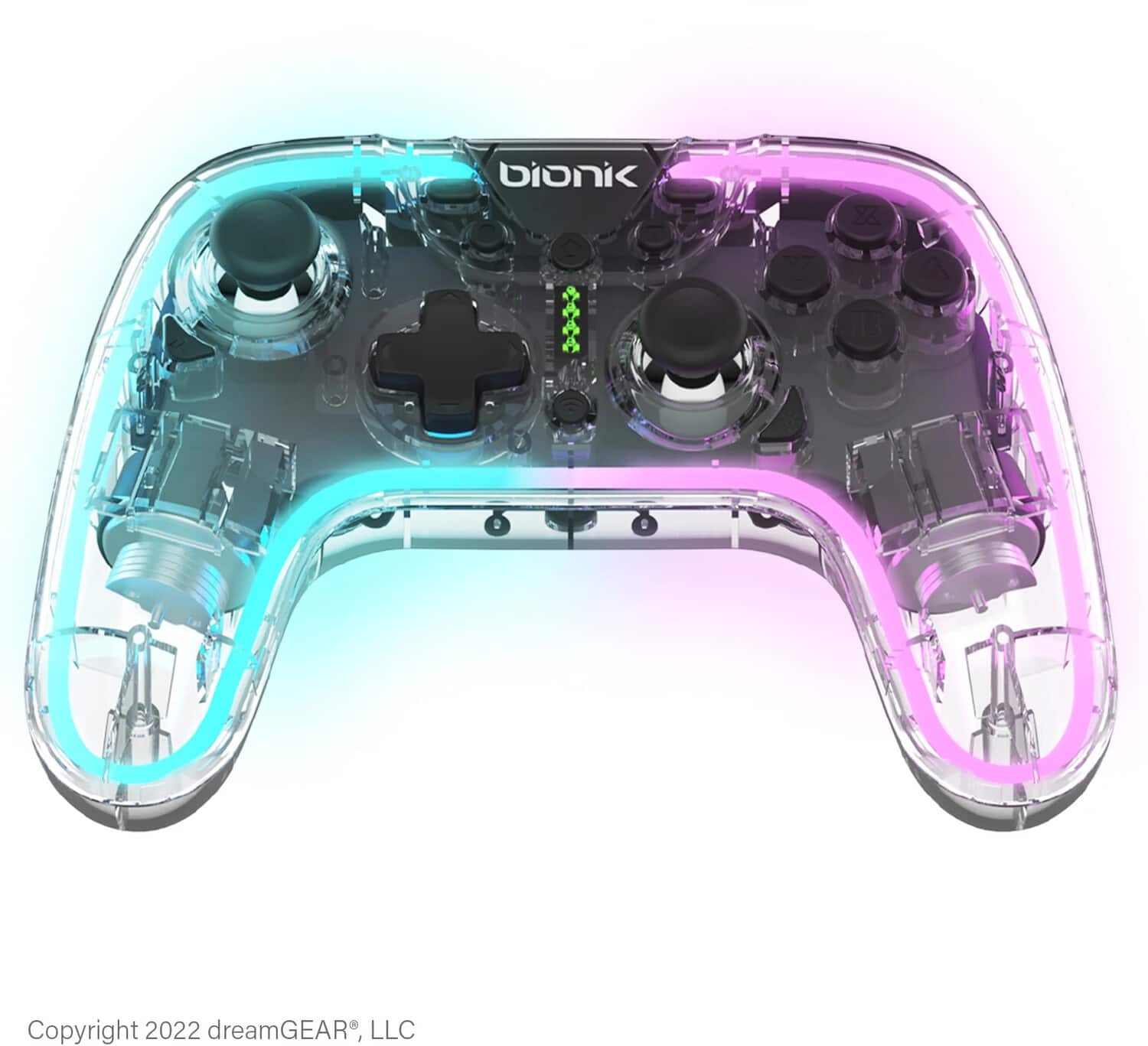 Bionik - Nintendo Switch Neoglow Wireless RGB Controler (Clear) - Multicolor