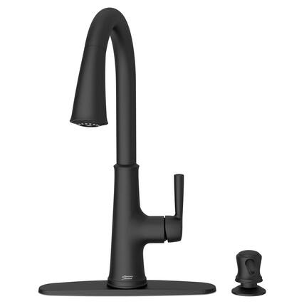 Front. American Standard - American Standard Maven One Handle Matte Black Pull-Down Kitchen Faucet - Matte Black.