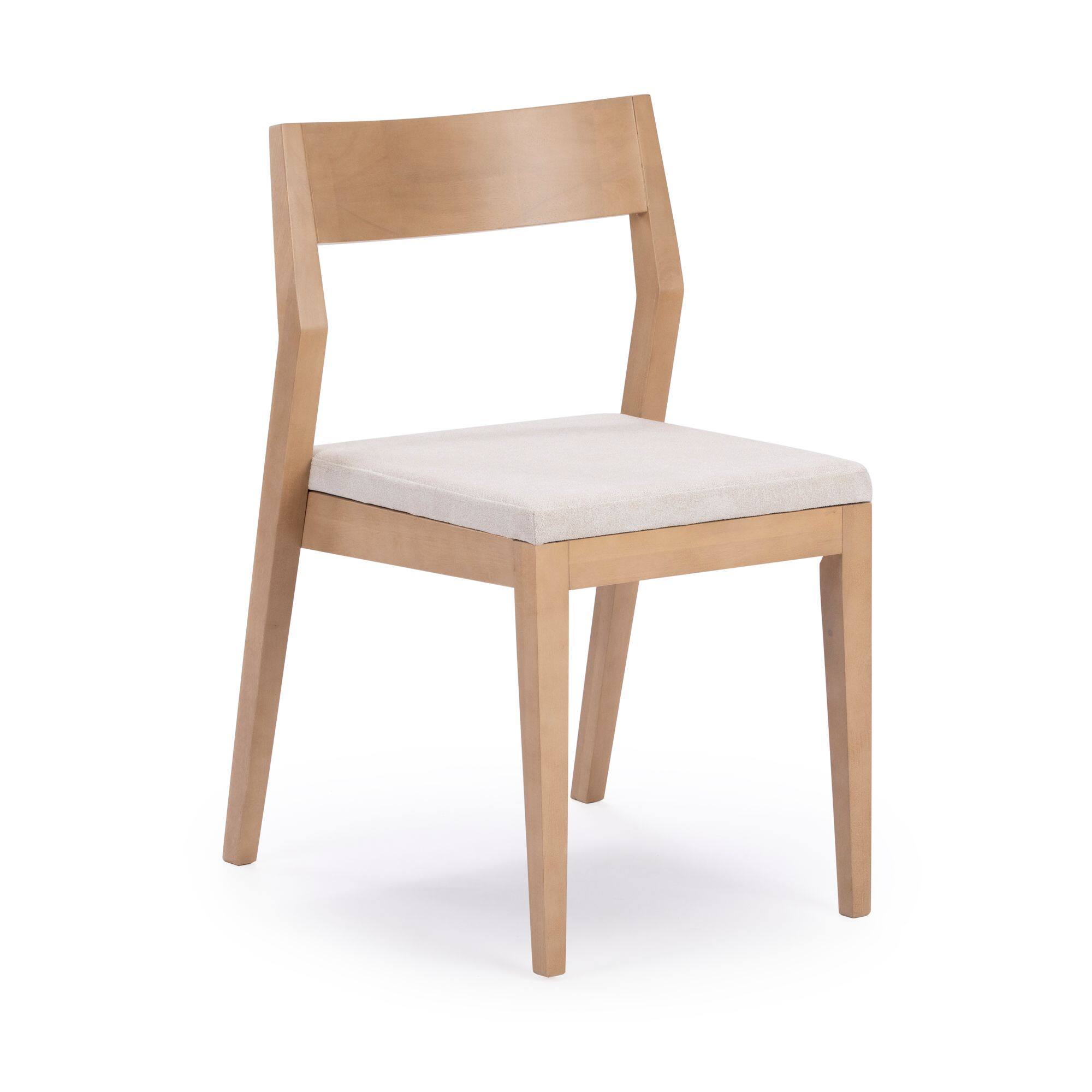 Alt View 2. Plank+Beam - Dining Chair Frame (1 Pack), Blonde with Cream Cushion - Blonde.
