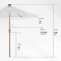 Chanete 7.5 feet  
Pole 15 inch  
Height 7.05 feet
