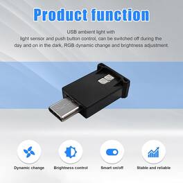 RTMB - USB-C LED Ambient Light – RGB, 8 Colors, Mini Adjustable for Car or Laptop