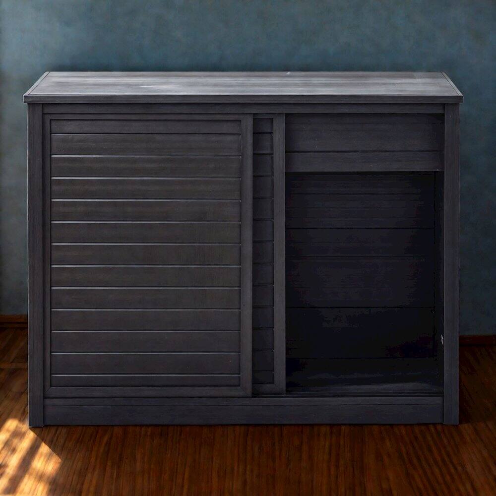Angle. New Age Pet - ECOFLEX 36" Versa Stand in Black - Black.