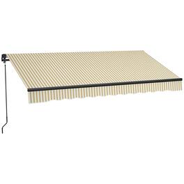 Outsunny - x 10' Retractable Awning, 280gsm UV Resistant Sunshade Shelter for Deck, Balcony, Yard - Beige and White
