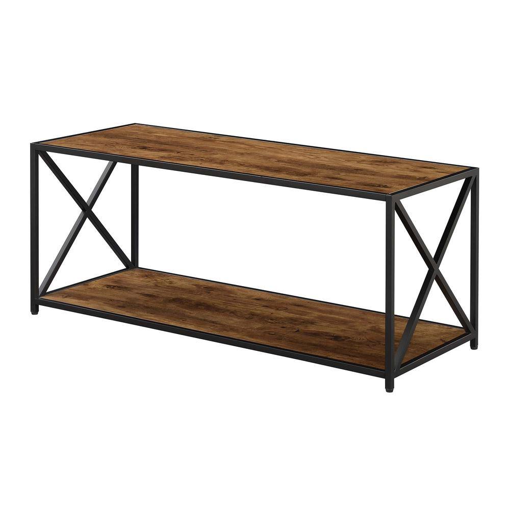 Left. Convenience Concepts - Tucson Coffee Table with Shelf - Barnwood/Black.