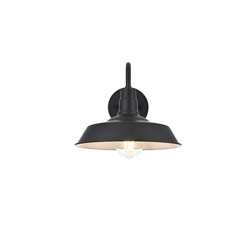 Back. Elegant Lighting - Franco 10 Inch Outdoor Wall Sconce In Black - Black.