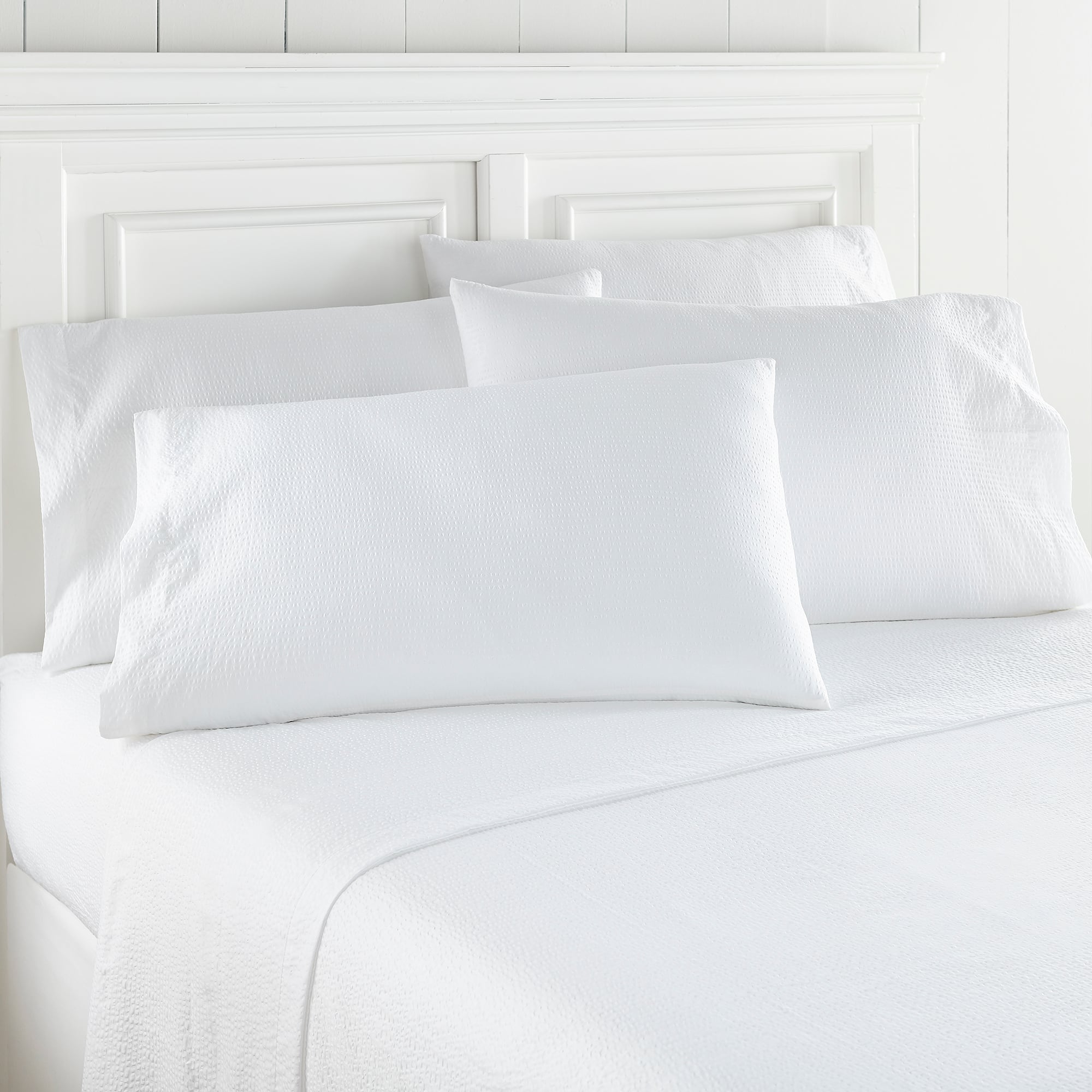 Shavel Home Products - Seersucker Sheet Set, King - White