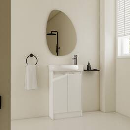 Loheer - 23 inch Freestanding Bathroom Vanity Vanity with Sink Modern Plywood Bathroom Cabinet - Glossy White