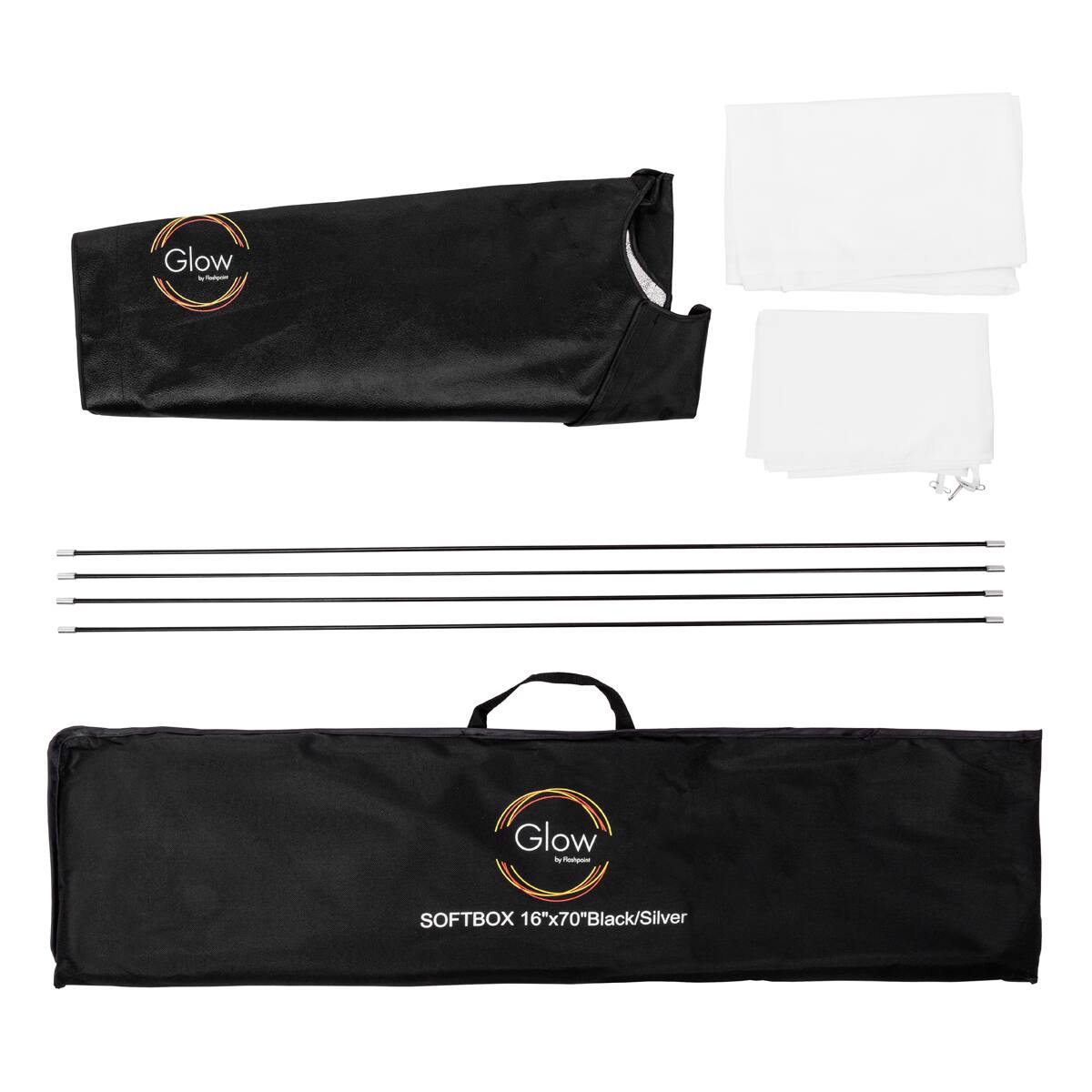Glow V - Glow N  
SOFTBOX 16"x70" Black/Silver