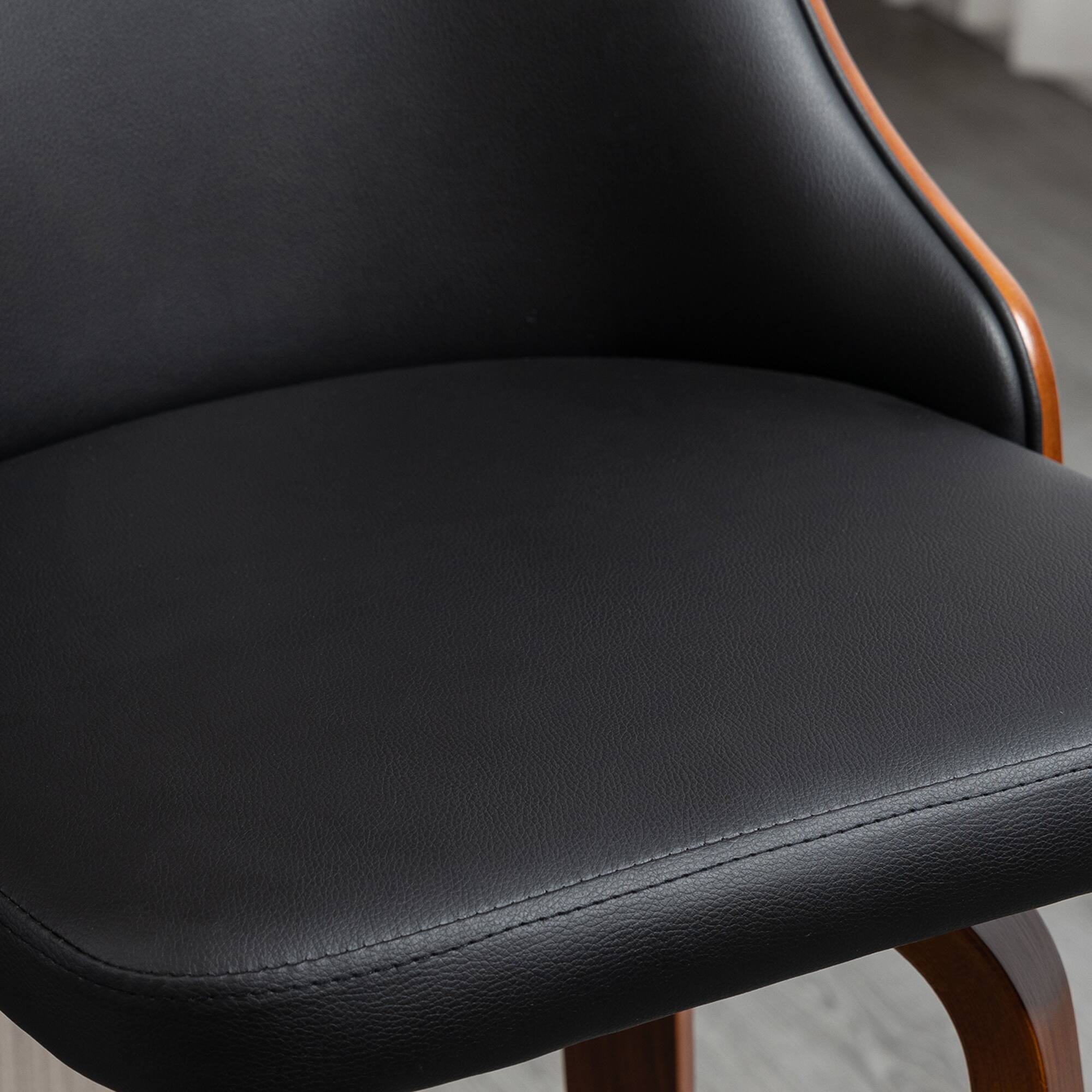 Alt View 3. SlickBlue - Set of 2 Height Bar Stools with Cushioned Seats, Metal Frame, and Swivel for Home or Restaurant - Black, Walnut.