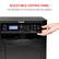 The image features a Canon printer with a 5-line adjustable LCD control panel. The control panel provides easy navigation for the user, making it a convenient and user-friendly device. The printer is designed to be energy-efficient and quiet, making it suitable for use in various settings. Additionally, it has features such as paper save and copy scan, which can help users save time and resources.