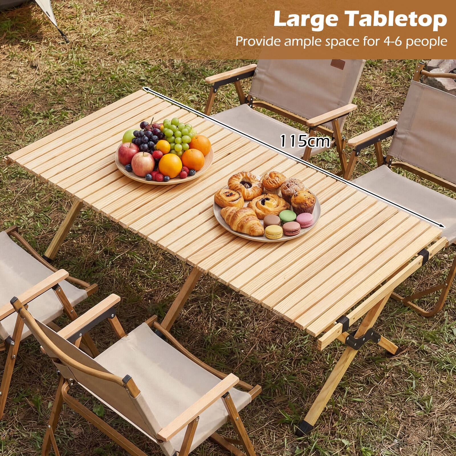Large Tabletop  
Provide ample space for 4-6 people  
115cm