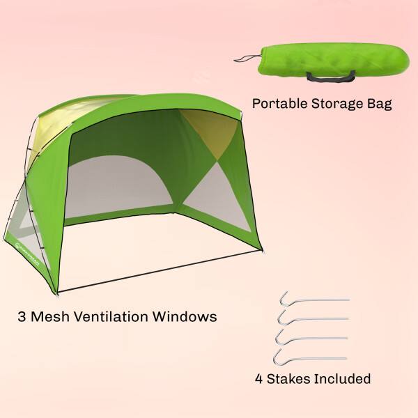 Portable Storage Bag, 3 Mesh Ventilation Windows, 4 Stakes Included